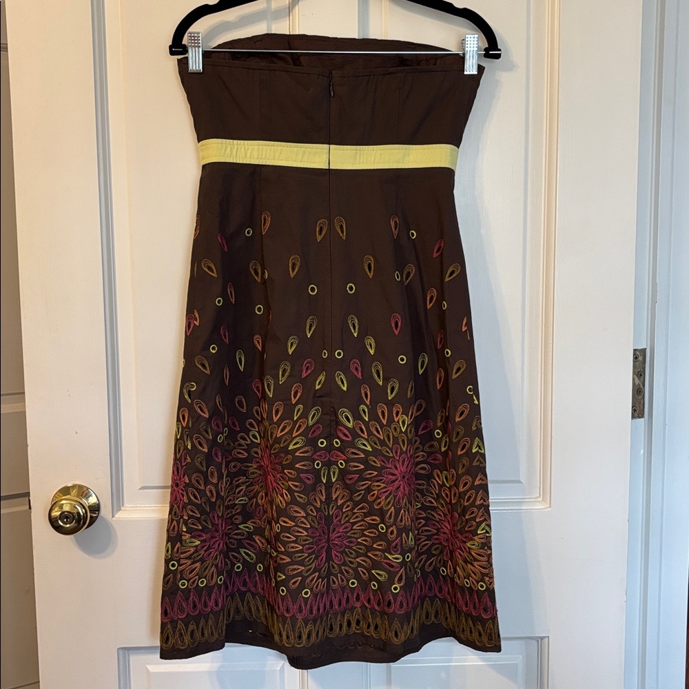 Tabitha Brown Strapless Dress with Embroidered Floral Detail - Picture 4 of 12